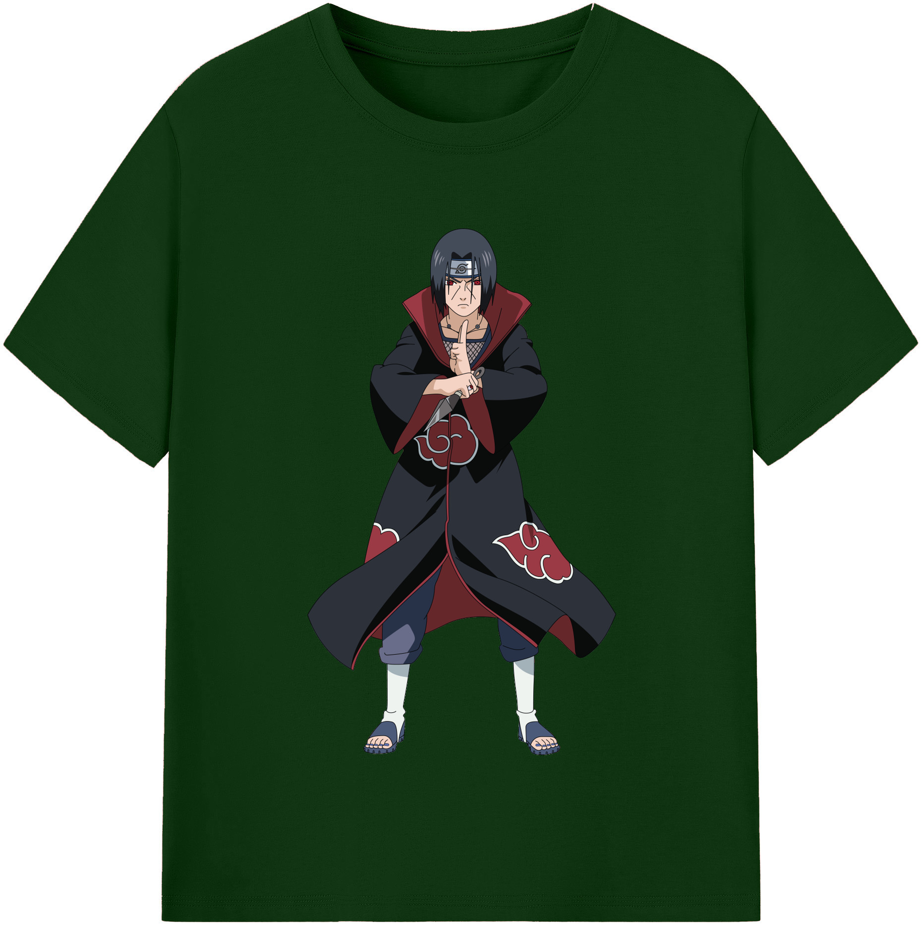 （画像用） NARUTO -ナルト- うちは イタチ Uchiha Itachi 綿100％半袖Tシャツ（フロントプリント）